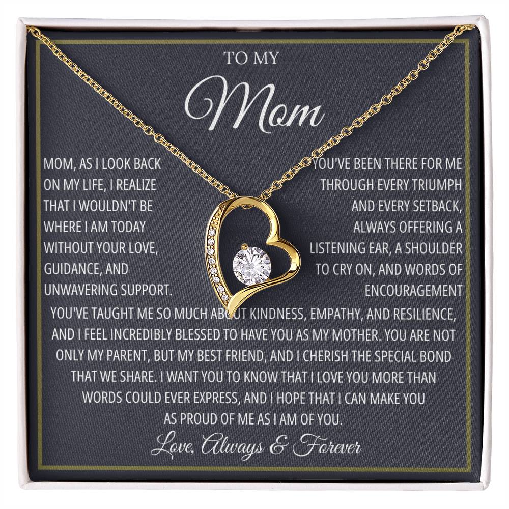 Mom Necklace for Women With Heartfelt Message & Gift Box