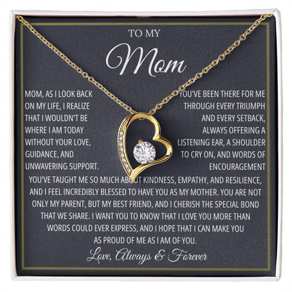 Mom Necklace for Women With Heartfelt Message & Gift Box