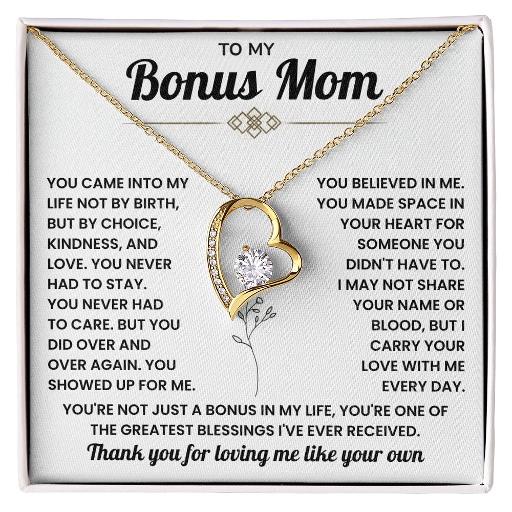 Bonus Mom Necklace Gift – Beautiful Stepmother Jewelry | Emotional Thank You Gift for Bonus Mom