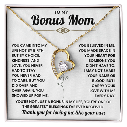 Bonus Mom Necklace Gift – Beautiful Stepmother Jewelry | Emotional Thank You Gift for Bonus Mom