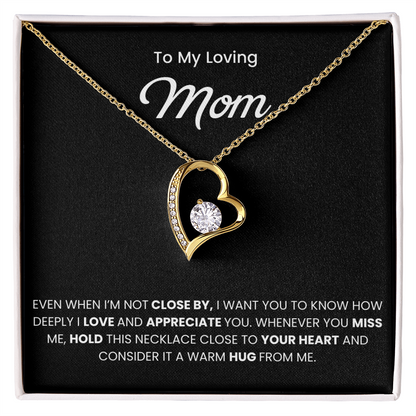 To My Mom Necklace With Message Card, Mothers Day Gift From Son, Daughter