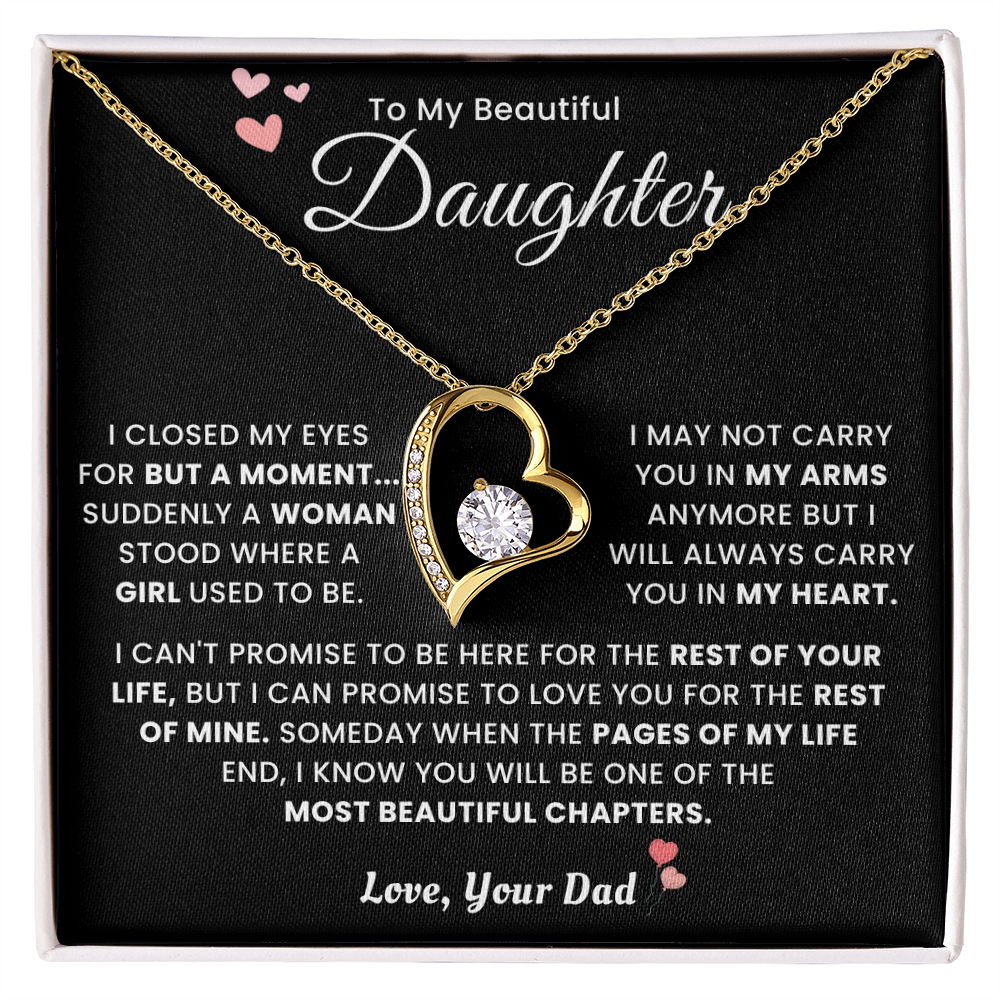To My Daughter Necklace From Mom Dad - Mother's Day Jewelry With Gift Box