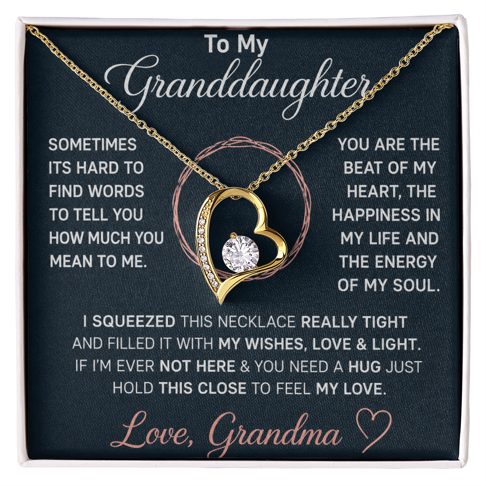 To My Granddaughter | Always Keep Me in Your Heart | Forever Love Necklace