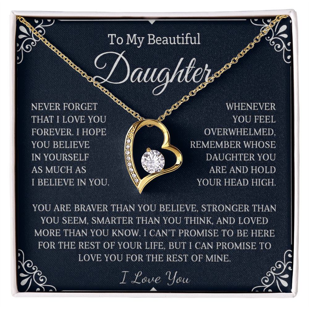To My Daughter - Never Forget That I Love You - Forever Love Necklace