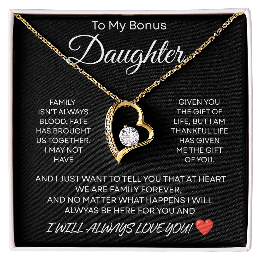 Bonus Daughter Necklace Gifts From Stepdad Stepmom With Heartfelt Message