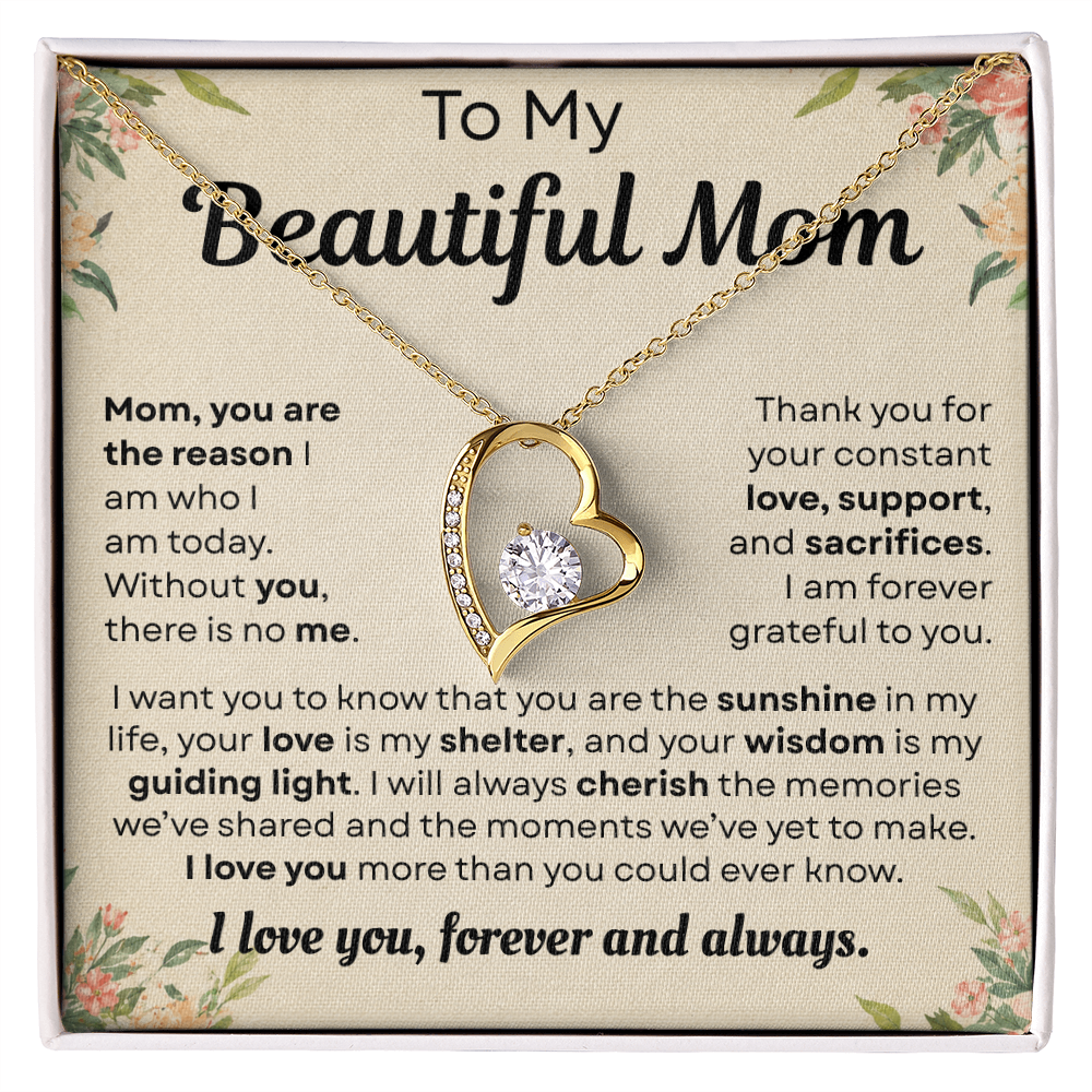 To My Mom - Thank You for Guiding Me Through All of This - Forever Love Necklace