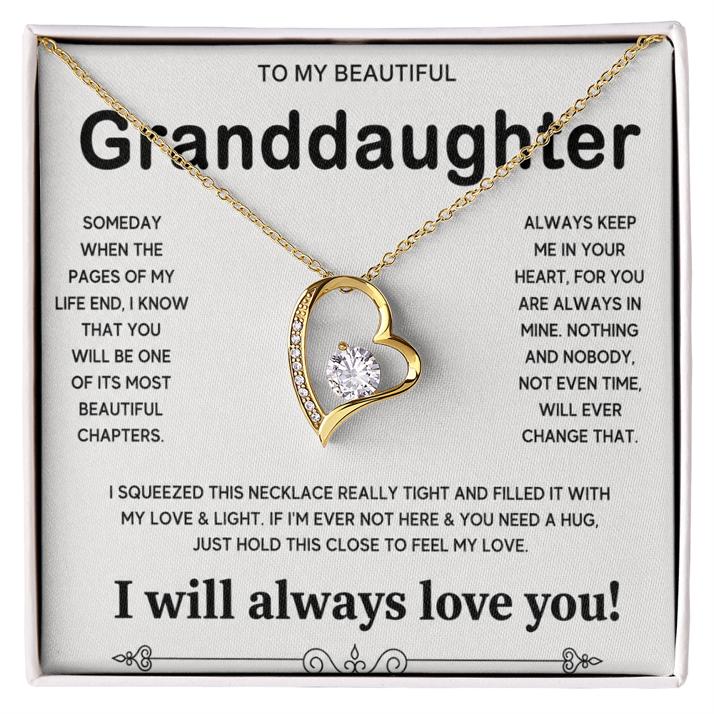 To My Granddaughter, Forever Love  Necklace Gift From Grandpa