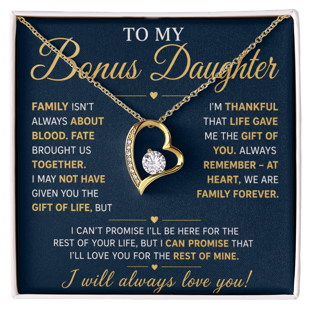 To My Stepdaughter - I'll Always Be With You - Forever Love Necklace