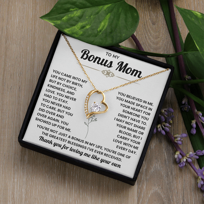 Bonus Mom Necklace Gift – Beautiful Stepmother Jewelry | Emotional Thank You Gift for Bonus Mom