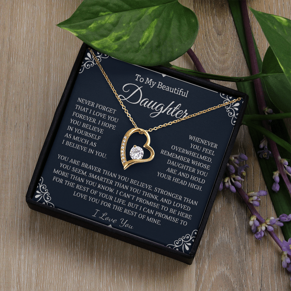 To My Daughter - Never Forget That I Love You - Forever Love Necklace