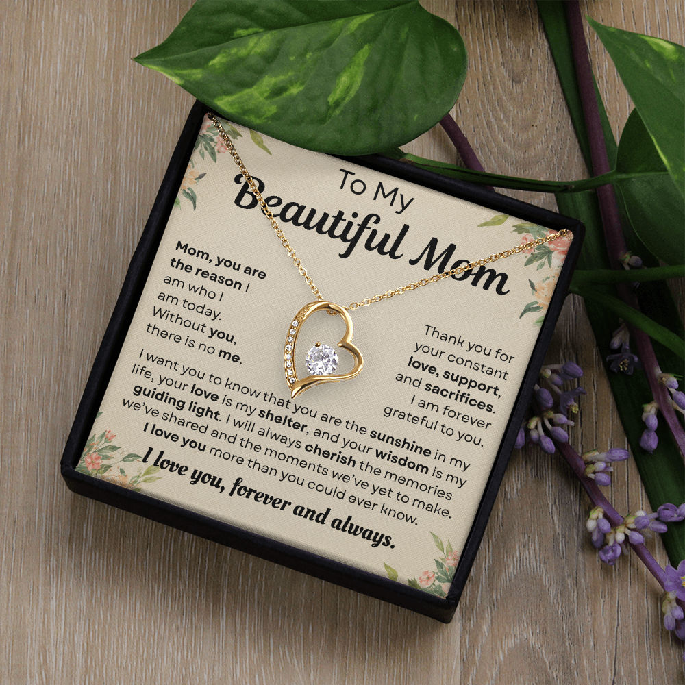To My Mom - Thank You for Guiding Me Through All of This - Forever Love Necklace