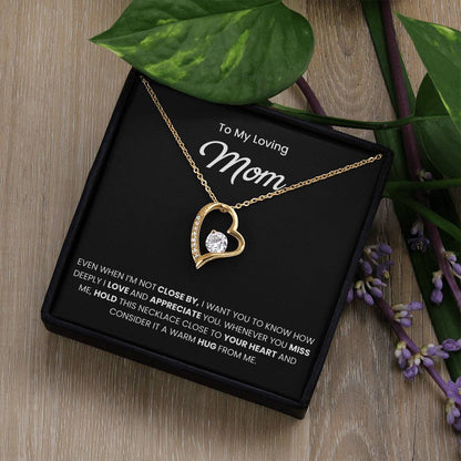 To My Mom Necklace With Message Card, Mothers Day Gift From Son, Daughter
