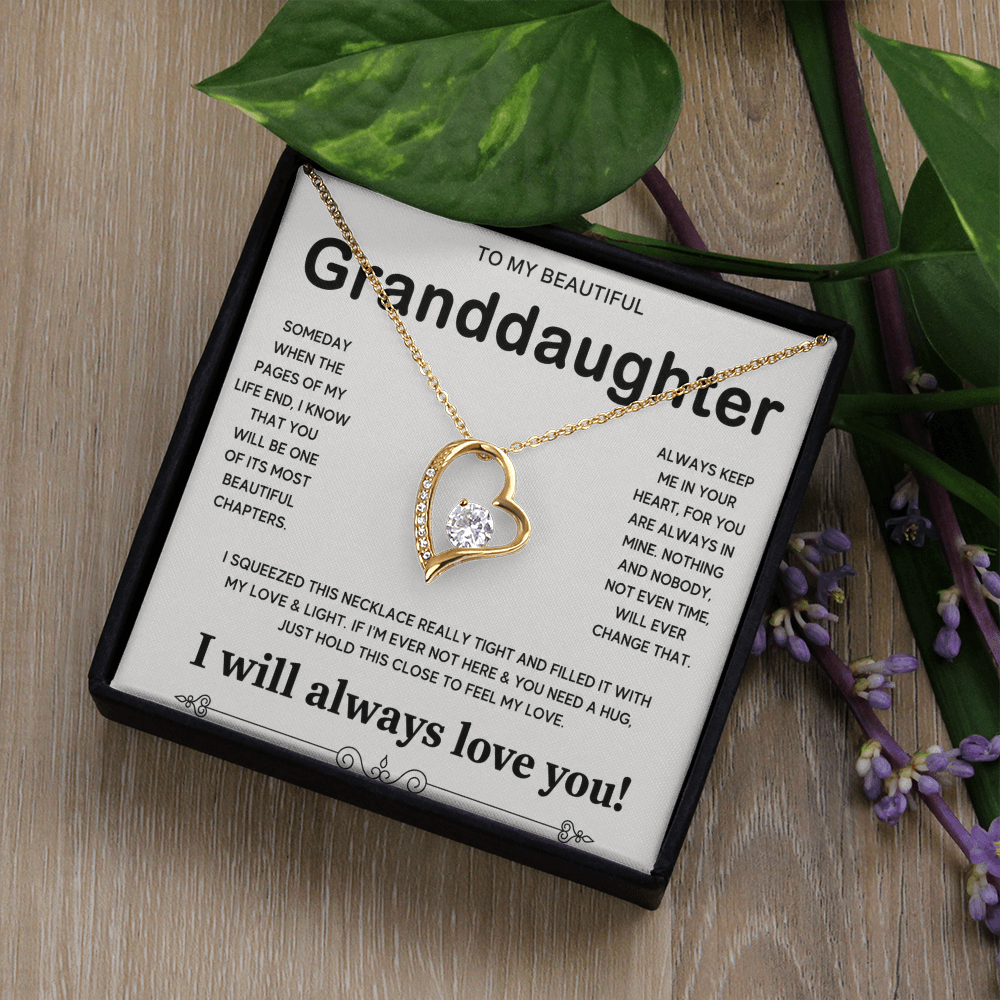 To My Granddaughter, Forever Love  Necklace Gift From Grandpa