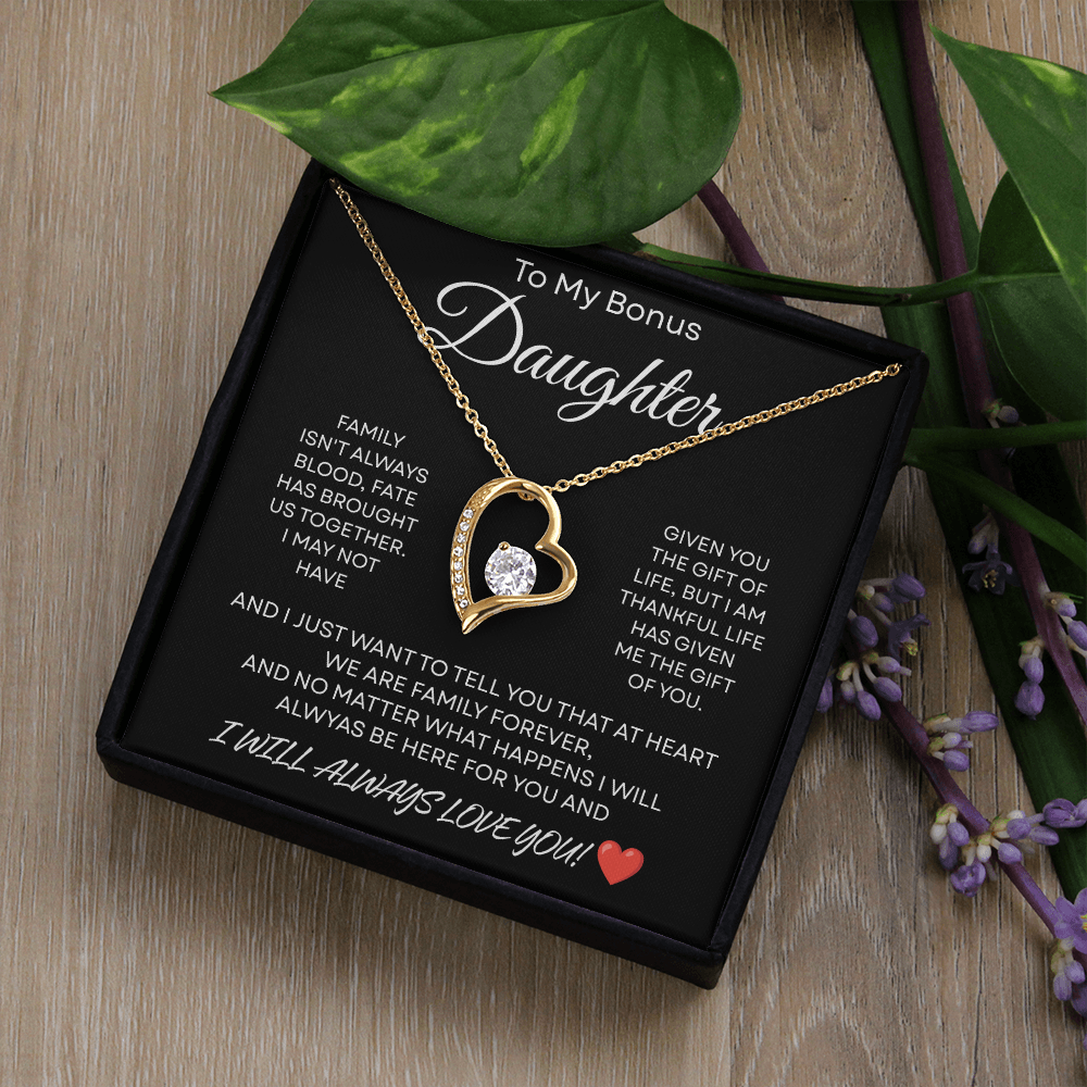 Bonus Daughter Necklace Gifts From Stepdad Stepmom With Heartfelt Message
