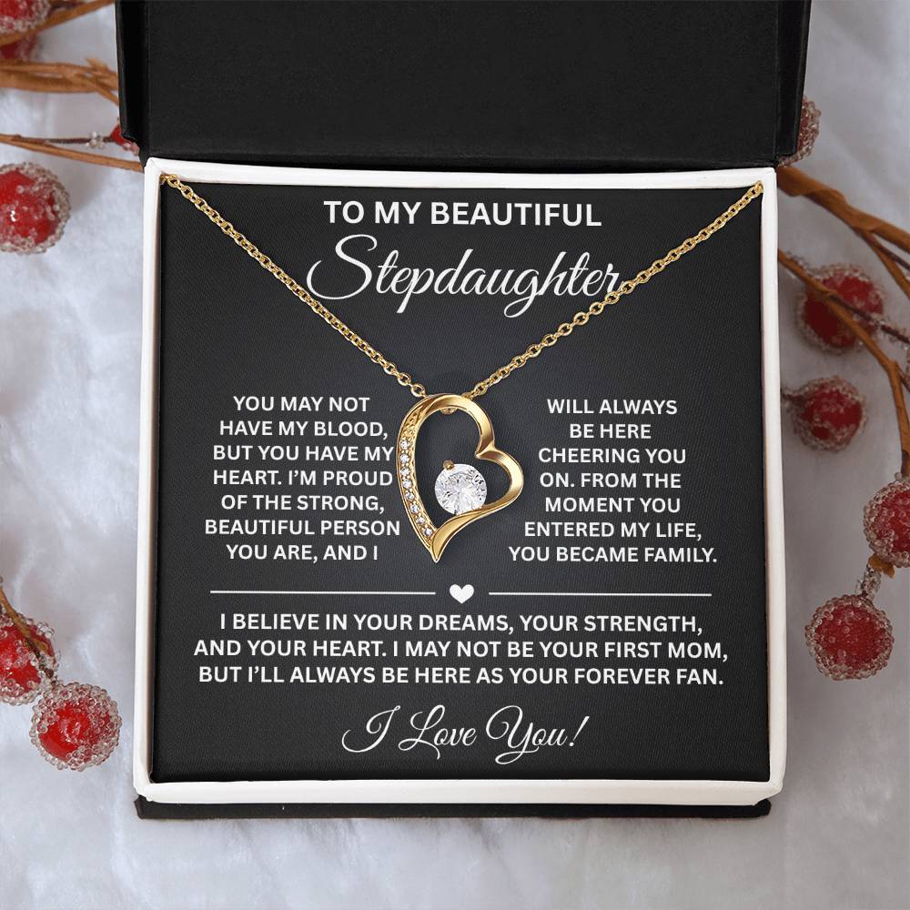 To My Stepdaughter - Never Forget How Much I Love You - Forever Love Necklace