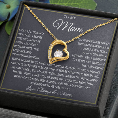 Mom Necklace for Women With Heartfelt Message & Gift Box