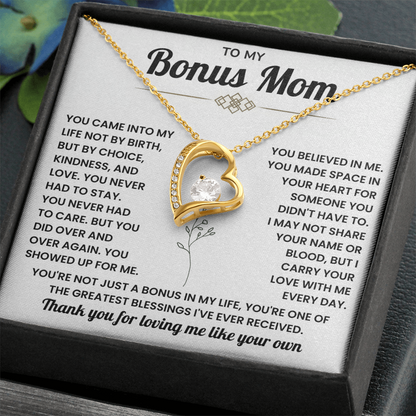 Bonus Mom Necklace Gift – Beautiful Stepmother Jewelry | Emotional Thank You Gift for Bonus Mom