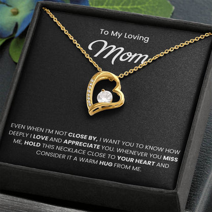 To My Mom Necklace With Message Card, Mothers Day Gift From Son, Daughter