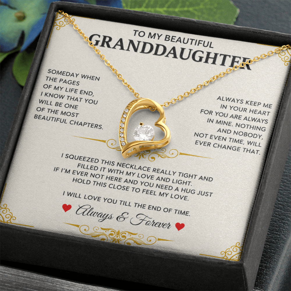 To My Granddaughter - I Will Forever Love You -  Forever Love Necklace