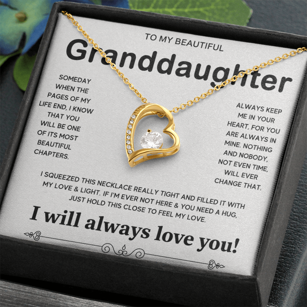 To My Granddaughter, Forever Love  Necklace Gift From Grandpa