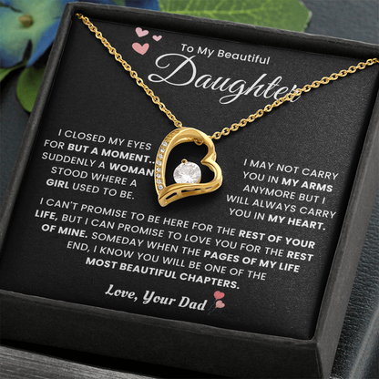 To My Daughter Necklace From Mom Dad - Mother's Day Jewelry With Gift Box