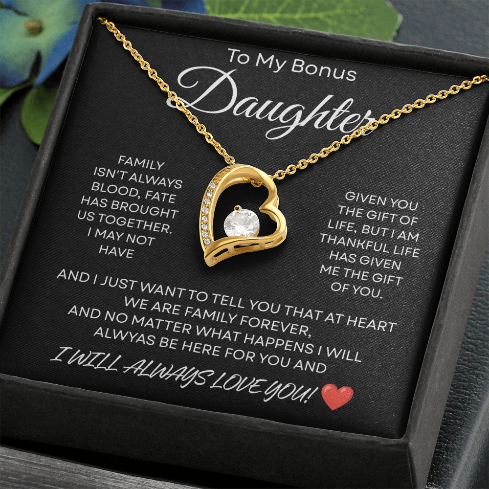 Bonus Daughter Necklace Gifts From Stepdad Stepmom With Heartfelt Message