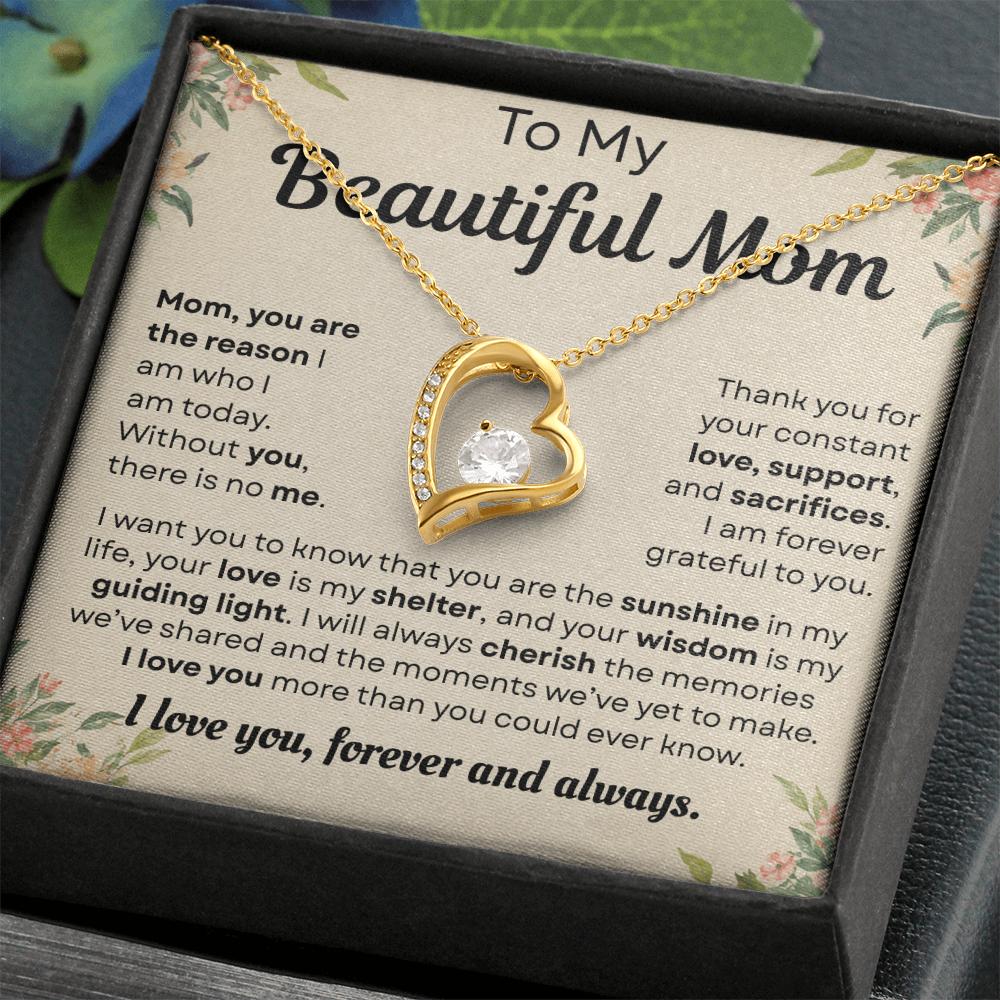 To My Mom - Thank You for Guiding Me Through All of This - Forever Love Necklace