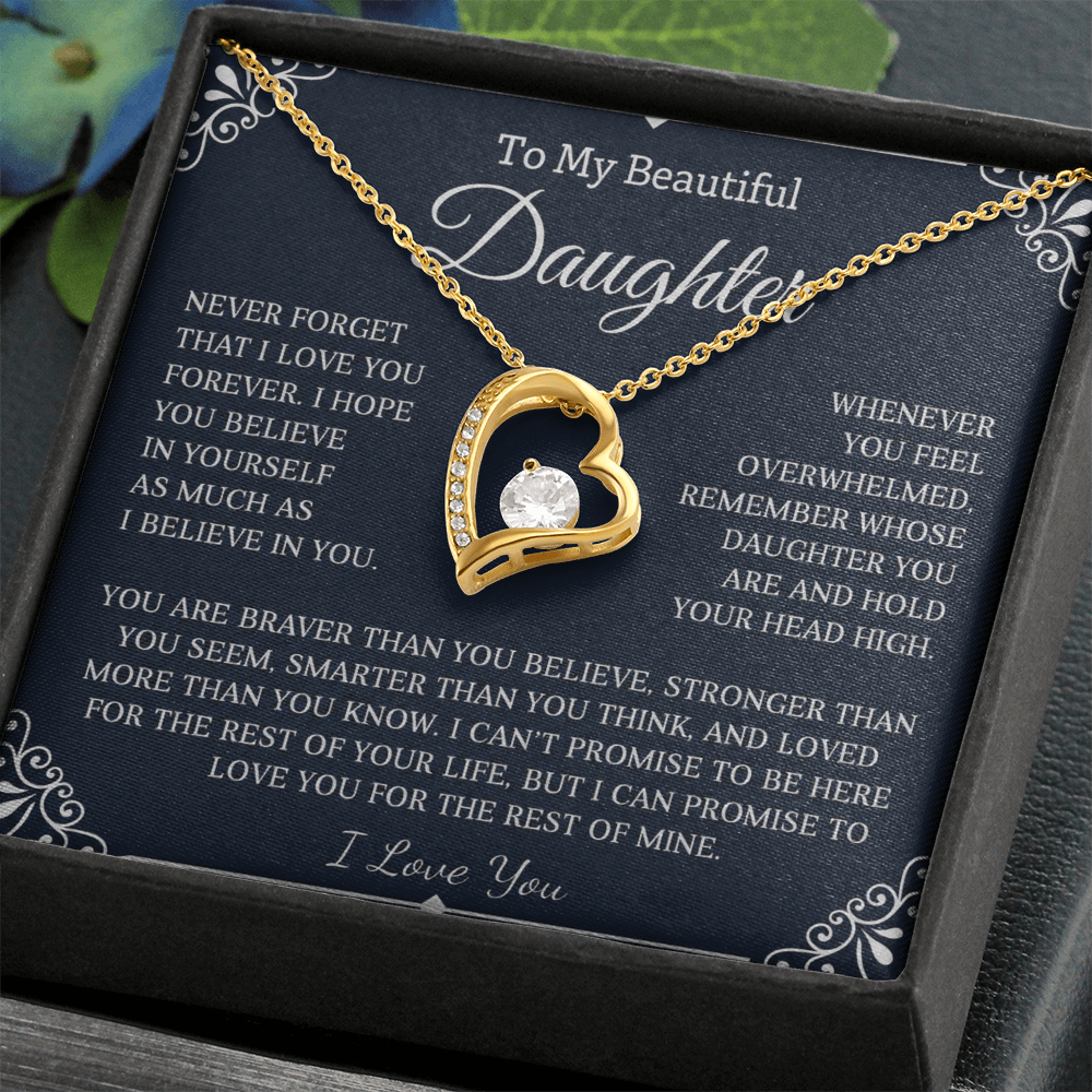 To My Daughter - Never Forget That I Love You - Forever Love Necklace